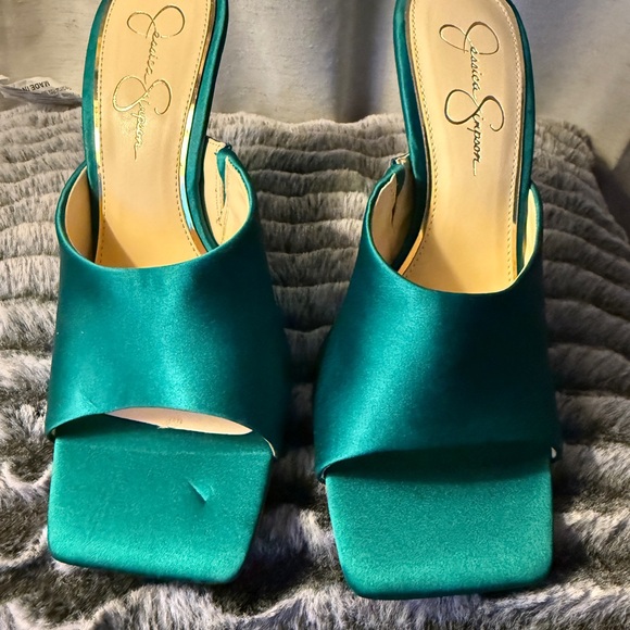 JESSICA SIMPSON JS-SANAA Heels Gem Green New - Picture 8 of 9